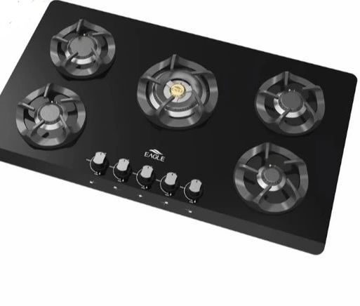 اجاق گاز پنج شعله شیشه ای high efficiency چدن اختصاصی ایگل