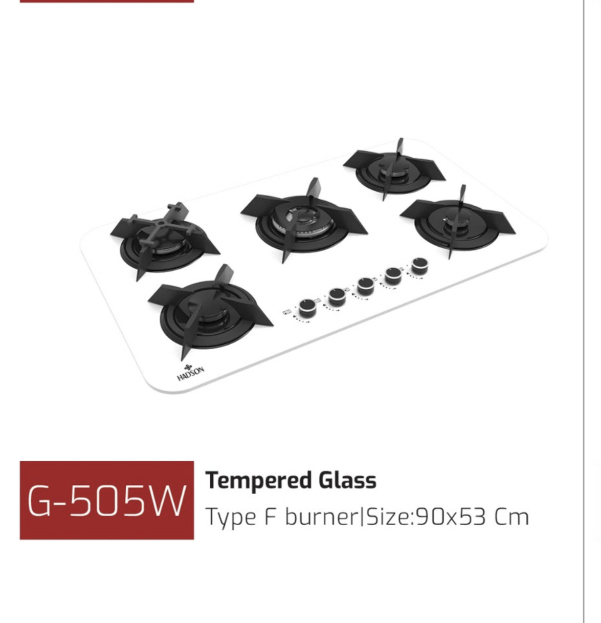 گاز رومیزی شیشه ای G505W هادسون