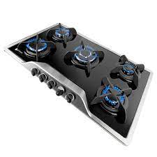 اجاق گاز استیل شیشه مشکی مدل DG2301_5Mدرسا