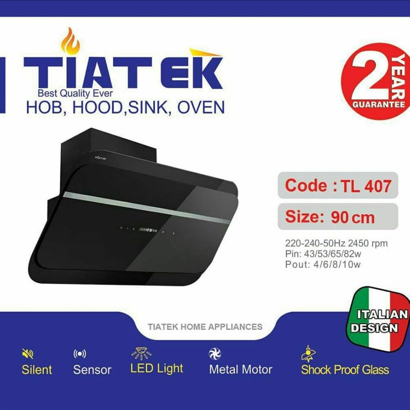هود روکار  شیشه ای تیاتک  H407 TURBO