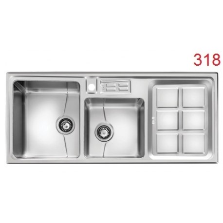 سینک استیل توکار باکسی کد 318 اخوان سینک استیل توکار باکسی کد 318 اخوان
