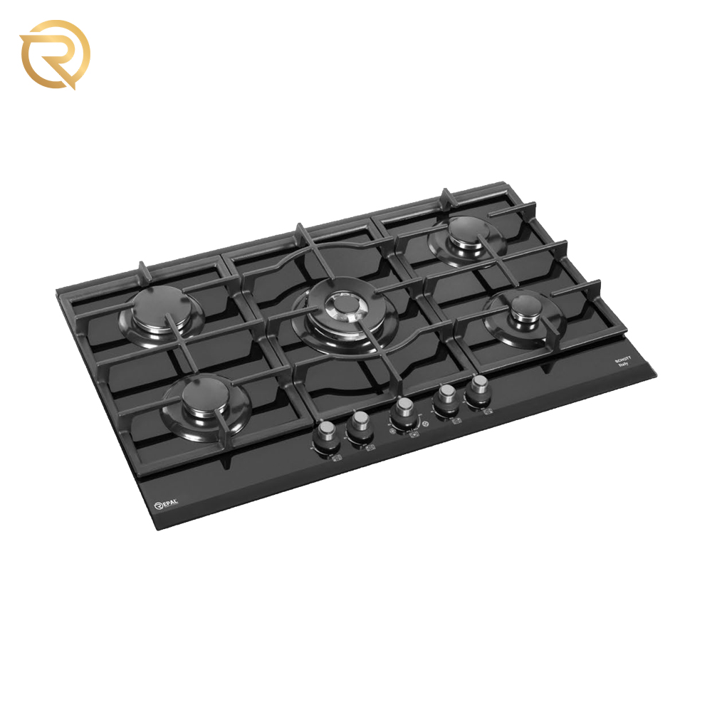 اجاق گازرومیزی سری دوال 6 شیر کلاسیک طلایی مدل 680 شیشه 10 میل